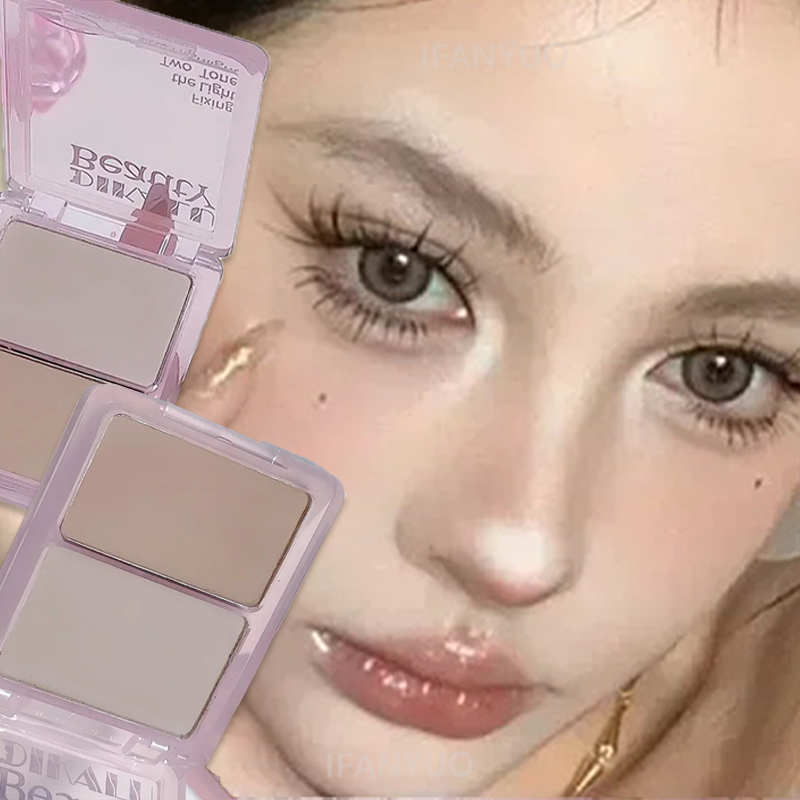 Highlighter Bronzer Palette - İki Renkli Vurgulayıcı Kontür Paleti Mat
