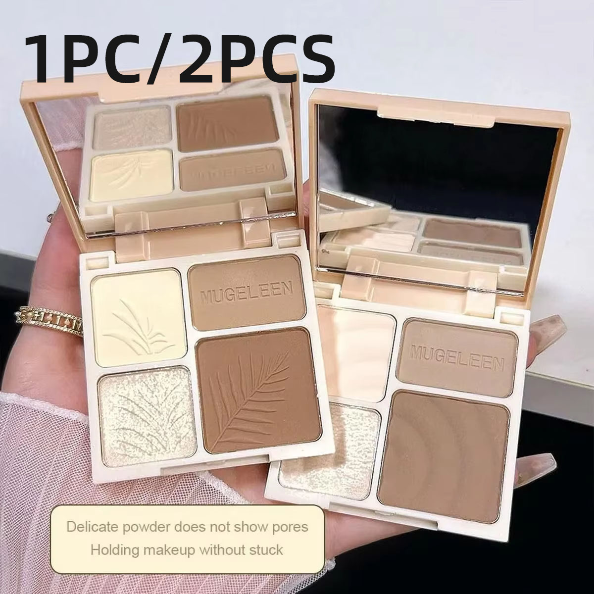 Highlighter Bronzer Palette - 1/2 adet dört renkli rötuş plakası