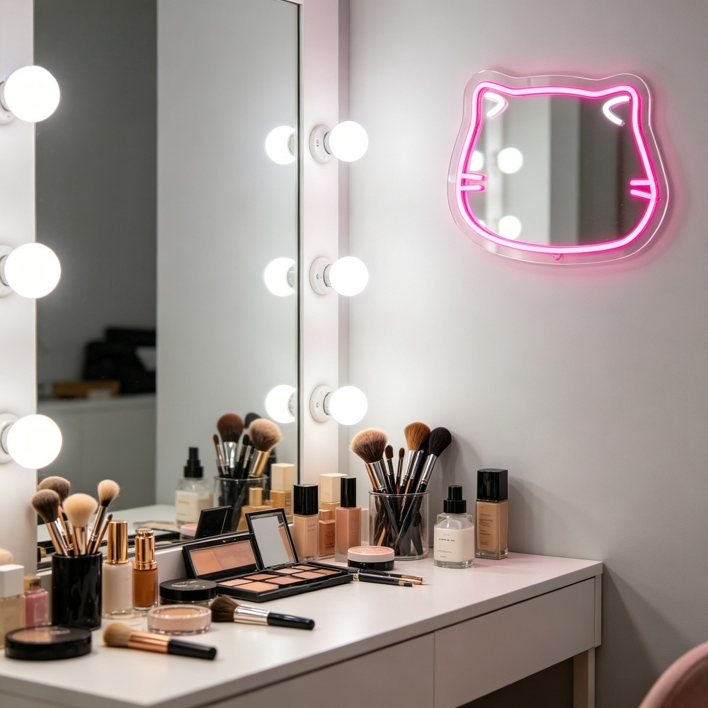 Sevimli Kedi Selfie Neon Işığı - Beauty Makeup Girl Photo incelemesi ve fiyatı