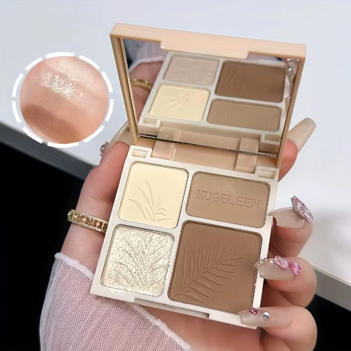 1/2 adet dört renkli rötuş pla - Highlighter Bronzer Palette incelemesi ve fiyatı
