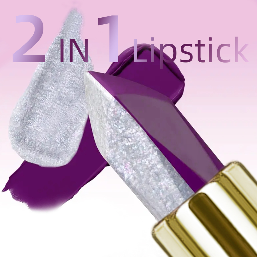 1PC Mor Simli İki Renkli Ruj K - Beauty Rose Makeup incelemesi ve fiyatı